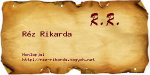 Réz Rikarda névjegykártya